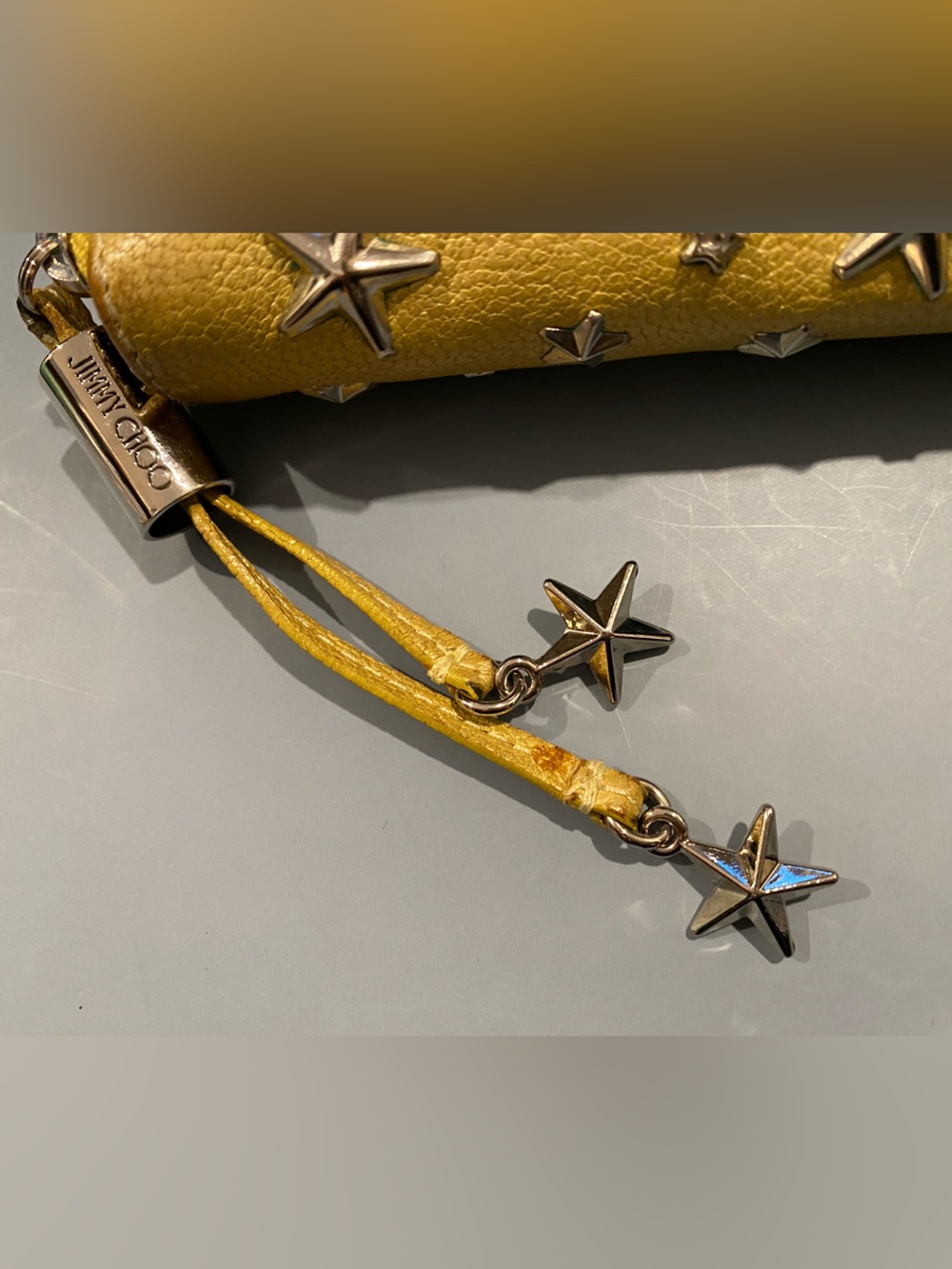 Jimmy Choo Yellow Star-Studded Zip Wallet - Picture 8 of 16